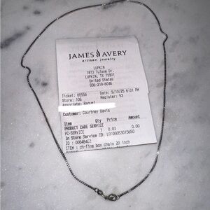 James Avery 20 inches Silver Box Chain Necklace